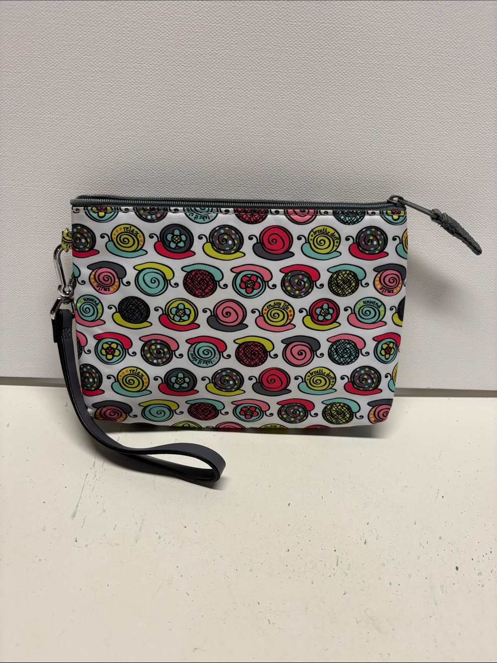 Thirty-one Colorful Swirl Print Wristlet Pouch - White Multi